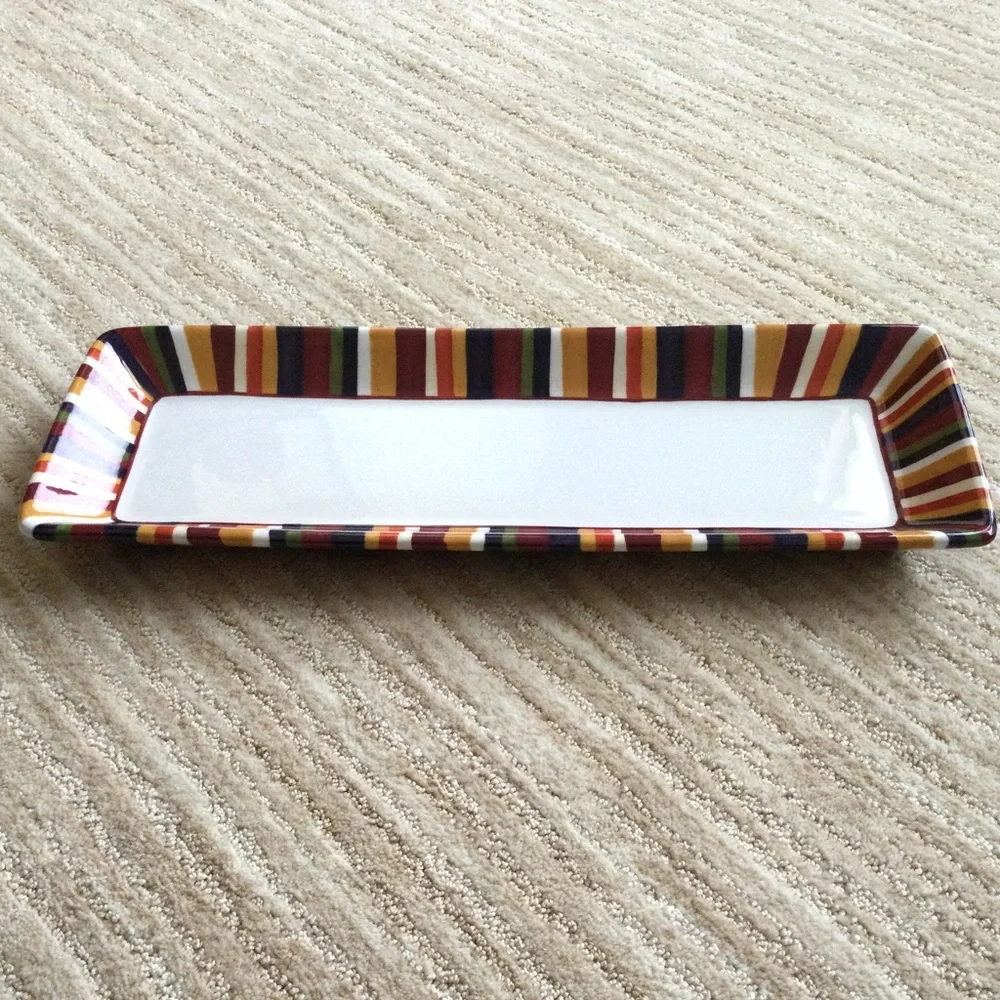 Pampered Chef Simple Additions Striped Serving Tray Platter